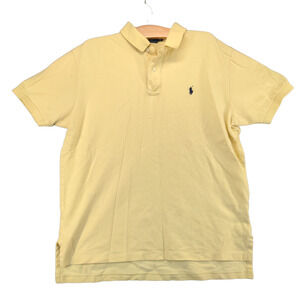Polo by Ralph Lauren Mens Polo Shirt Yellow Large Short Sleeve Hi Lo Hem Cotton